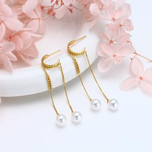 Boucles d'oreilles en argent sterling 925 bohème Chic perle d'eau douce 2025 hypoallergénique et léger fabriqué à la main - Product Image 3