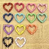 KC551 Kleurrijke Legering Olie-Druppel Hart Veerclip Open-End Geschilderde Ring Tas & Sleutelhanger DIY Sieraden Accessoires