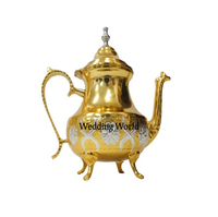 Cafetière et théière plaquées or, de haute qualité, design classique, fabrication artisanale, fournisseur de cafetière et théière de luxe en provenance d'Inde