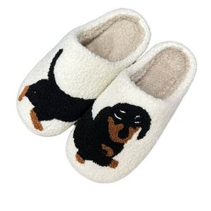 Nouveau printemps et automne hiver intérieur <span class=keywords><strong>petit</strong></span> <span class=keywords><strong>chien</strong></span> noir coton pantoufles anti-dérapant et odorant Couple chaussures plates chaussures souples - Product Image 3