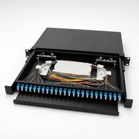 Panel de Conexión de Fibra Óptica de 24 Puertos 1U LC/SC/FC/ST, Adaptador, Bandeja de Empalme, ODF, Montaje en Rack, FTTH, LAN, WAN, Centro de Datos