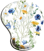 Petit tapis de souris ergonomique personnalisé à fleurs avec repose-poignet Tapis d'ordinateur en caoutchouc antidérapant sur la surface de la table