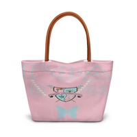 Sac fourre-tout Zeta Phi Beta, sac à main de sororité avec emblème grec imprimé perles, poignées en cuir PU, grande capacité, sac à bandoulière pour le shopping