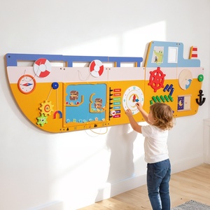 Tableau d'activités <span class=keywords><strong>Montessori</strong></span> mural en bois sur le thème du bateau, planche sensorielle pour la maternelle, l'école préscolaire et les espaces de <span class=keywords><strong>jeux</strong></span> commerciaux, Busy Board - Product Image 2