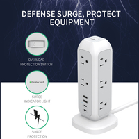 Fiche de protection contre les surtensions multiprise, 4 prises USB Type C, multiprise, prise d'extension électrique américaine