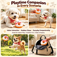 Jouet pour chien en latex naturel en forme de donut, jouet à mâcher mignon, jouet interactif pour l'entraînement des chiots, jouet pour animaux de compagnie