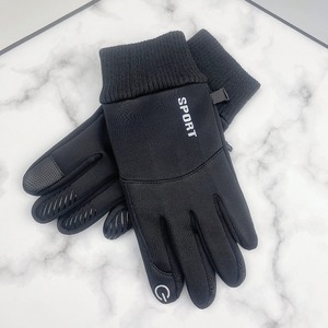 ZEEPONTY Cycling <b>Gloves</b> One Size Black And Gray Windproof Waterproof <b>Fleece</b> <b>Lined</b> Touchscreen Outdoor Riding - Product Image 4