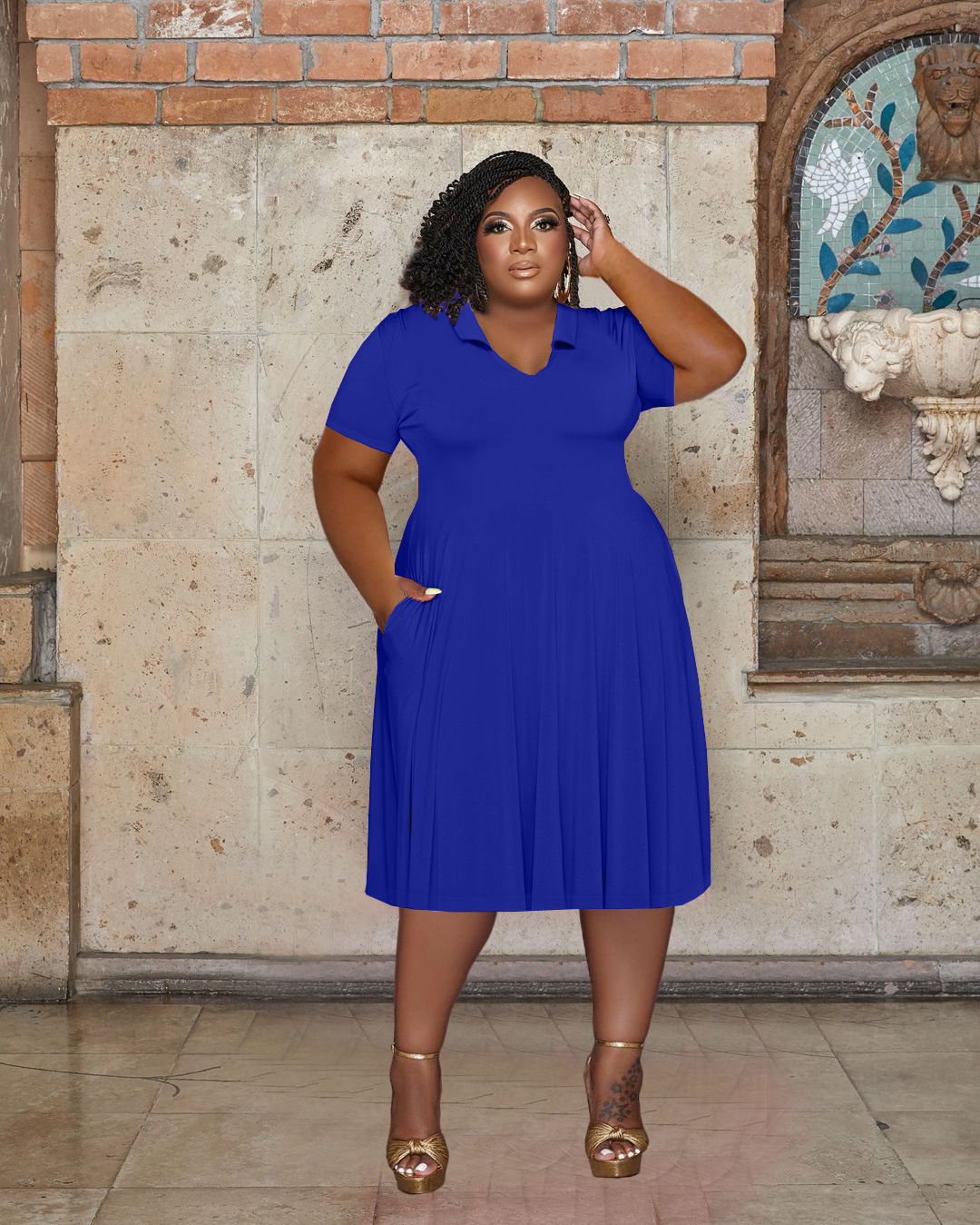 modest plus size casual dresses Modest Plus Size Fuchsia Floral Dress 27993F