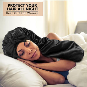 Damen Turban Double Layer Wende haube Schlafmütze mit Krawatten band Großhandel Haartrockner Schlafmützen für Frauen - Product Image 3