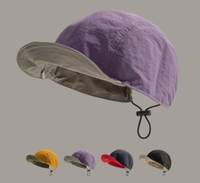 Casquette de baseball pliable réversible à séchage rapide avec logo personnalisé, casquette de course respirante à séchage rapide réversible avec sangle de menton réglable