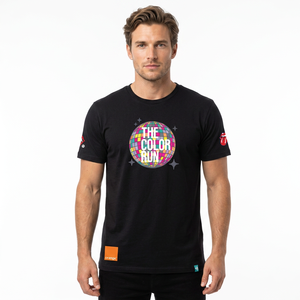 เสื้อยืดคอตตอนยูนิเซ็กซ์ แบรนด์ส่วนตัว 160 กรัม สีดำ พิมพ์ลายสกรีนยางด้านหน้าและด้านหลัง แขนเสื้อสองแบบ ระบายอากาศได้ดี - Product Image 1