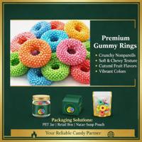 Bonbons gélifiés fruités croustillants enrobés, certifiés Halal, vente en gros, fournisseur en vrac, OEM, usine directe, personnalisation du sac