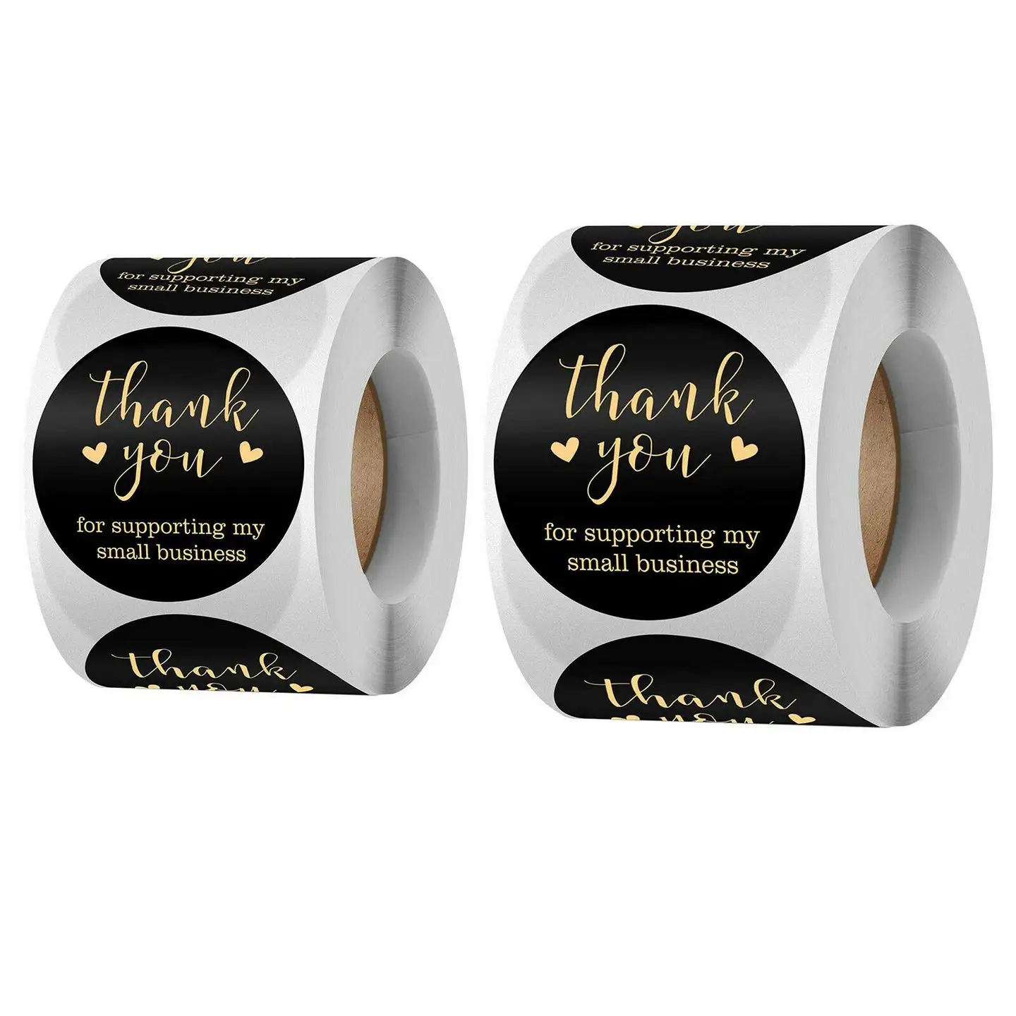 Eco Friendly Custom Vinyl Logo Adhesive Black Gold Foil Paper Packaging Labels Stickers Printing
