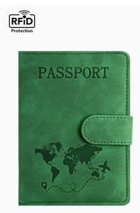 Design Factory RFID Blocking PU Leather <b>Passport</b> Holder Magnet Button Travel Essentials <b>Wallet</b> Cover Case - Product Image 4