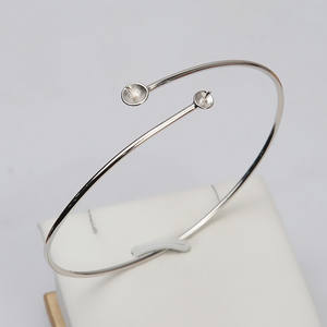 S925 <b>Silver</b> Women's Fine Jewelry DIY Handmade Accessory Semi-Finished 507 <b>Bracelet</b> Ring with <b>Pearl</b> Solid Fashionable Bangles - Product Image 1
