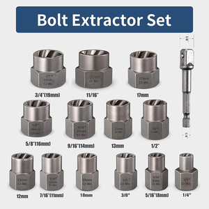 3/8 ''Extracteur d'écrou de boulon d'impact d'entraînement 13 pièces Kit de démontage d'écrou de roue 1/4''-3/4 ''Ensemble d'outils à douille torsadée avec un entraînement hexagonal de 1/4'' 1pc - Product Image 6