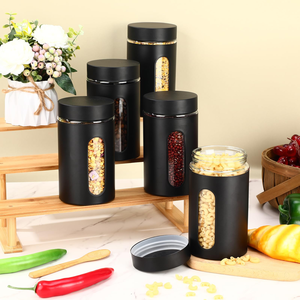 2oz-32oz Empty Wide Mouth Cylinder <b>Glass</b> Pet <b>Containers</b> with Black Child-Proof Lids Window Bonjour Brand Silk Screen Printing - Product Image 5