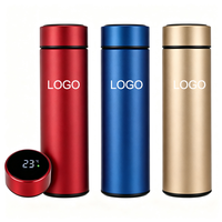 Bouteille d'eau isotherme intelligente avec logo personnalisé, affichage LED de la température, en acier inoxydable, cadeaux d'affaires, design droit, écologique