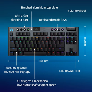 Teclado Inalámbrico para Juegos Logitech G915 X LIGHTSPEED TKL de Perfil Bajo, Conectividad Trimodal, Interruptores Mecánicos, LIGHTSYNC RGB - Product Image 4
