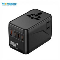Worldplug 140W tous les Ports adaptateur de chargeur rapide nouveau modèle adaptateur de voyage GaN international universel fonction PD PPS pour ordinateur portable