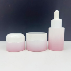 Juego de Envases de Vidrio Redondos con Degradado Verde de 30 ml, 50 ml y 100 ml, Tarro de Crema para Cosméticos y Cuidado de la Piel, Botella de Vidrio con Gotero y Tapas Planas Arqueadas - Product Image 2