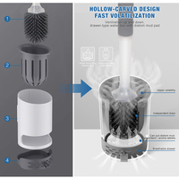 Brosse de Nettoyage WC Masthome PP TPR en Plastique Souple avec Distributeur de Savon Liquide – Brosse WC de Salle de Bain avec Distributeur de Savon