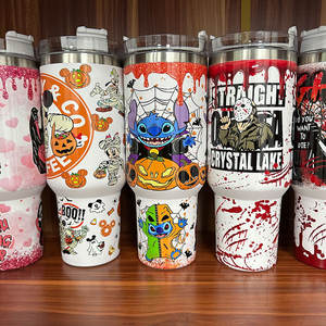 Vaso Infantil Personalizado de Alta Calidad con Dibujos Animados, Botella de Agua Aislada de 40 oz, Taza con Asa y Pajita - Product Image 2