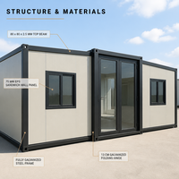 Maison conteneur extensible de 20 pieds à 2 chambres avec cuisine et salle de bain, structure en acier entièrement galvanisé pour l'aménagement de jardin