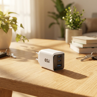Chargeur et câble USB Type C pour ordinateur portable et téléphone KYT 65w Gan Uk Pd Noir pour Dell