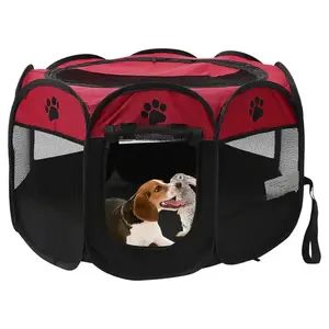 Pet Dog Fences Breathable Safe Playpen Tent Crate Room Folding Dog House Cage Puppy Kennel Durable Pets Outdoor Beds