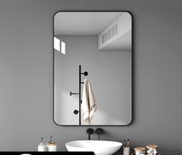 Cermin Dinding Kamar Mandi dari Paduan Aluminium untuk Hotel, Cermin Rias Modern, Pasokan Grosir Kustom