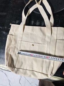 Sac de plage en coton écologique personnalisé, grande capacité, toile avec motif géométrique, poignée souple durable et logo - Product Image 4