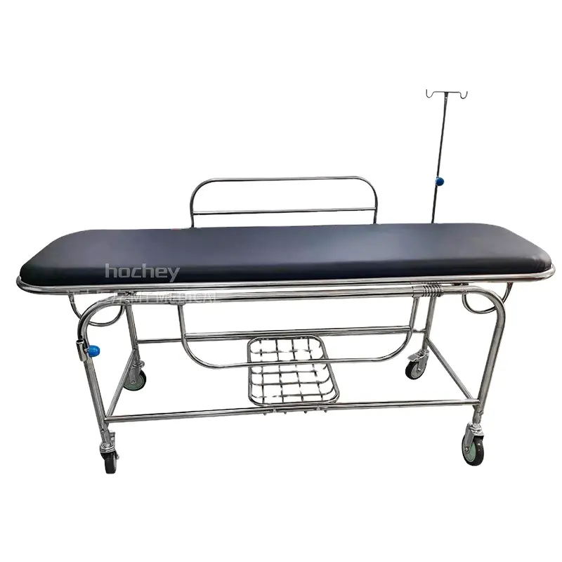 MT MEDICAL Krankenhaus-Edelstahl manuelle medizinische Stretcher mit Schienen und Rädern Patiententransport-Stretcher