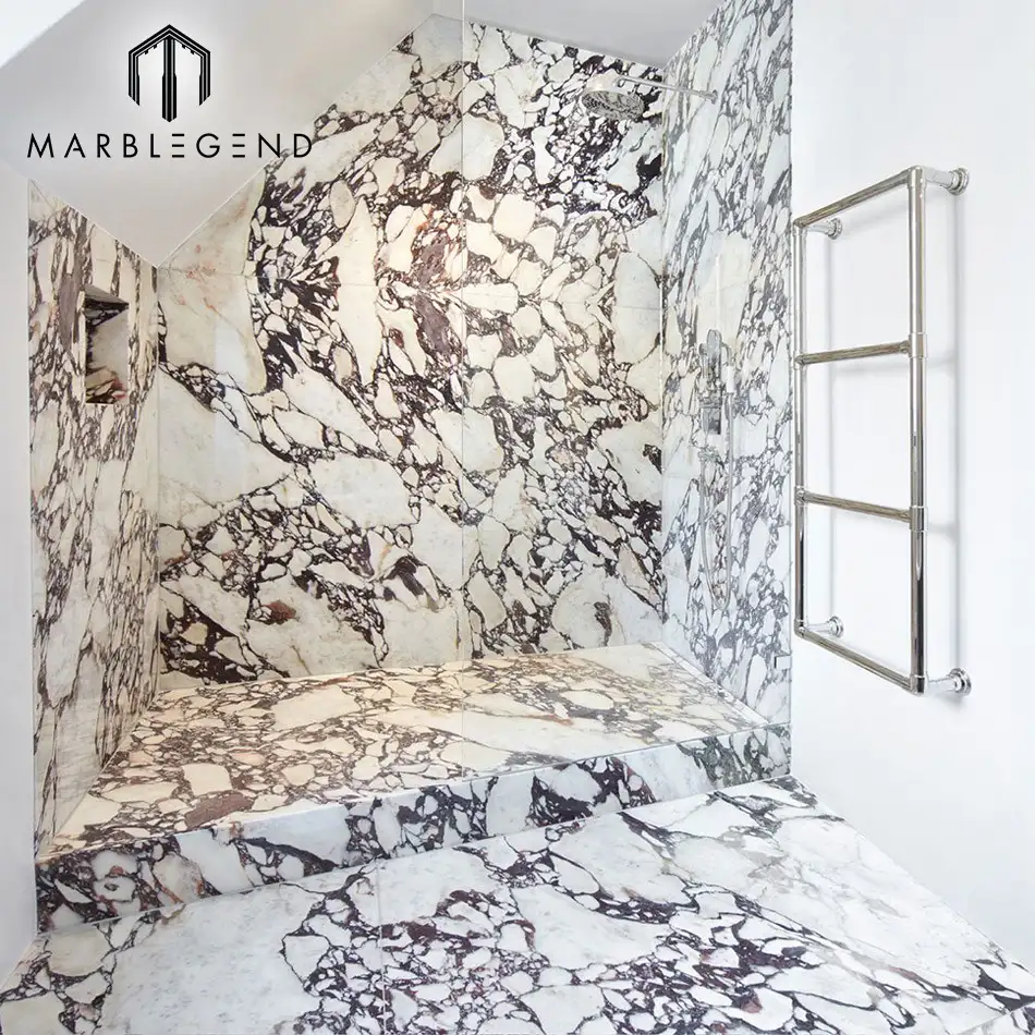 Revestimento de parede do banheiro moderno polido natural Italiano calacatta mármore viola vermelho laje