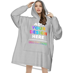 เสื้อฮู้ดผ้าห่มพิมพ์ลายโลโก้ตามสั่ง ขนาดใหญ่พิเศษ สวมใส่ได้ มีกระเป๋า เสื้อกันหนาวสำหรับฤดูหนาว เสื้อผ้าใส่สบายๆ อยู่บ้าน - Product Image 4