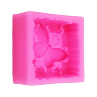 Moule en silicone 3D populaire et classique, motif papillon sur feuilles et fleurs, pour bougies et savons faits main, idéal pour la fabrication de bougies en pain et de savons.