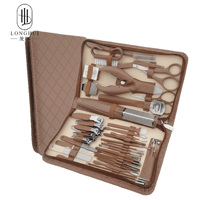Set de 42 Piezas de Cortaúñas Longhui, Tijeras de Acero Inoxidable, Pinzas para Paroniquia, Limpiador de Oídos, Raspador de Pies, Kit de Manicura