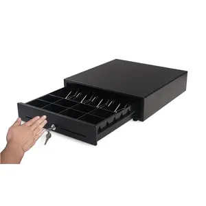 Caja registradora Manual de 16 pulgadas, cajón abierto para sistema de punto de venta, resistente, bandeja extraíble para dinero