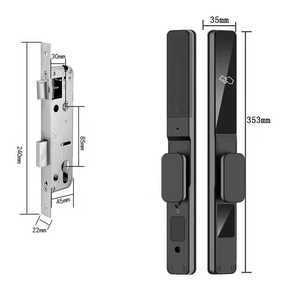 Serrure de <span class=keywords><strong>porte</strong></span> coulissante extérieure en aluminium étanche IP66 sans clé avec <span class=keywords><strong>judas</strong></span> numérique, mot de passe, Tuya Wifi, serrure intelligente - Product Image 5