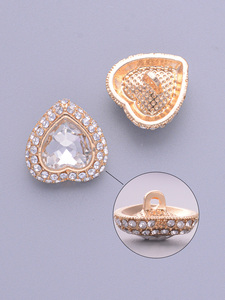 Chất Lượng Cao Thân Thiện Với Môi Sang Trọng Hình Trái Tim Kẽm Hợp Kim Nút Chân Với Thạch Cho Trang Trí May Mặc - Product Image 3