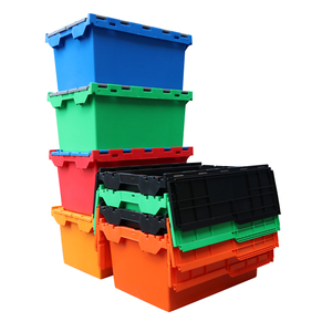 Tham Gia 80L Nhựa Kèm Theo Nắp Container Với Nắp Có Bản Lề Nhựa Di Chuyển Tote Hộp Cho Di Chuyển Công Ty Nestable Di Chuyển Thùng - Product Image 5