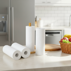 レイジーラグ キッチンペーパータオル-エコフレンドリー使い捨てクリーニングクロス 乾湿両用 糸くずが出ないバージンウッド - Product Image 1