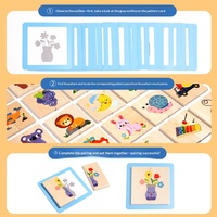 Jeu de société en bois pour enfants : Puzzle de lettres et de mémoire sur le thème des animaux, jeu de cartes parent-enfant, jouet éducatif pour la concentration et le développement cérébral
