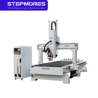 Machine de découpe CNC à tête pivotante ATC 4 axes Stepmore 1530 pour le travail du bois, meubles et portes en bois