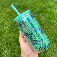 Gobelet en plastique transparent de 12 oz à double paroi en acrylique sans BPA, avec trou pré-percé, style globe à neige, pour bière, avec couvercle et paille, expédié depuis l'entrepôt américain