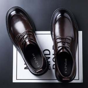 Chaussures en cuir pour hommes en cuir de vachette haut de gamme personnalisées avec lacets de haute qualité, imperméables, pour les mariages d'automne, les occasions professionnelles et formelles - Product Image 3
