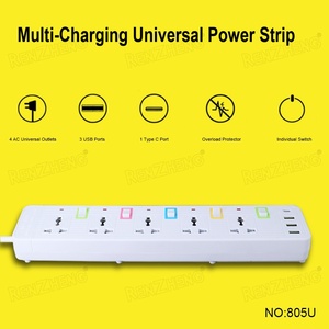 Mở rộng điện dải 3/4/5/6 cách ổ cắm tùy chỉnh chúng tôi cắm 3 <span class=keywords><strong>USB</strong></span> 1 loại C 4 chuyển đổi cho nhà văn phòng công nghiệp tùy chỉnh Ổ cắm điện - Product Image 5