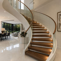 Escalier Courbé de Luxe Moderne pour Villa Haut de Gamme, Conception en Collaboration avec des Designers, Vente Directe Usine