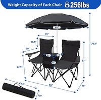 Chaises de plage légères pliantes modernes de haute qualité personnalisées en usine pour l'extérieur doubles sièges parasol pour le camping avec parasol