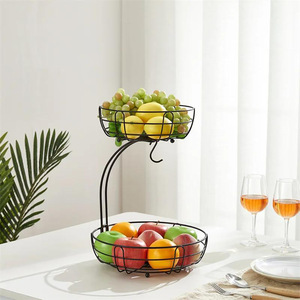 Panier de rangement moderne en métal pour fruits, idéal pour hôtels, appartements, salles de bain, restaurants, et comme plateau à collations pour usage domestique - Product Image 2